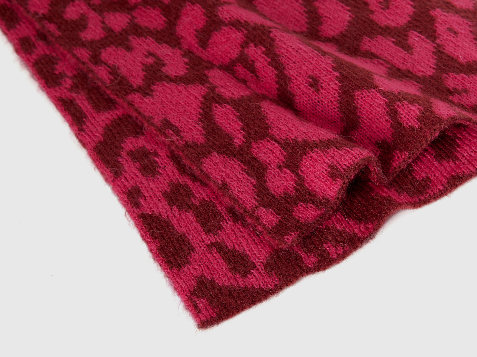 Sciarpa animalier in misto mohair da donna rosso 2 | Benetton Outlet