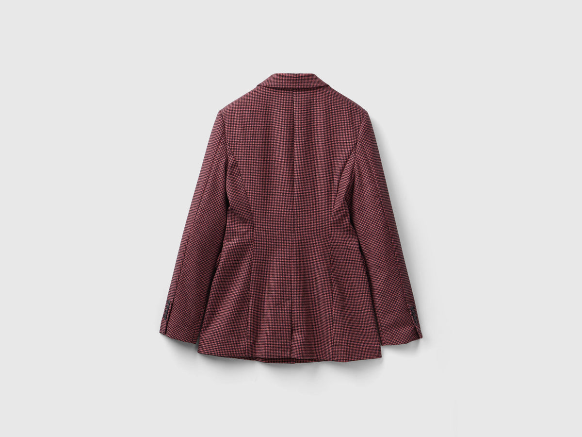 Giacca pied de poule in misto lana