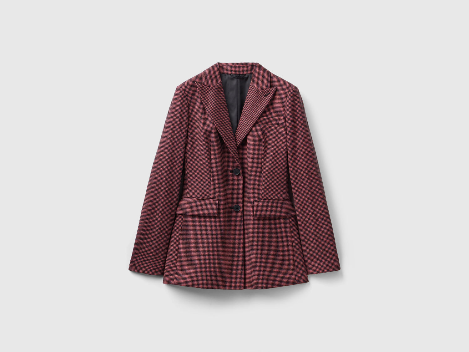 Giacca pied de poule in misto lana da donna rosa | Benetton Outlet