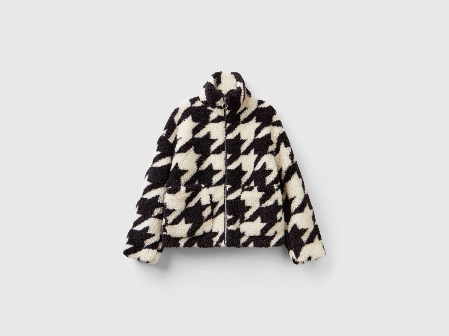 Giubbotto teddy pied de poule da donna multi-color | Benetton Outlet
