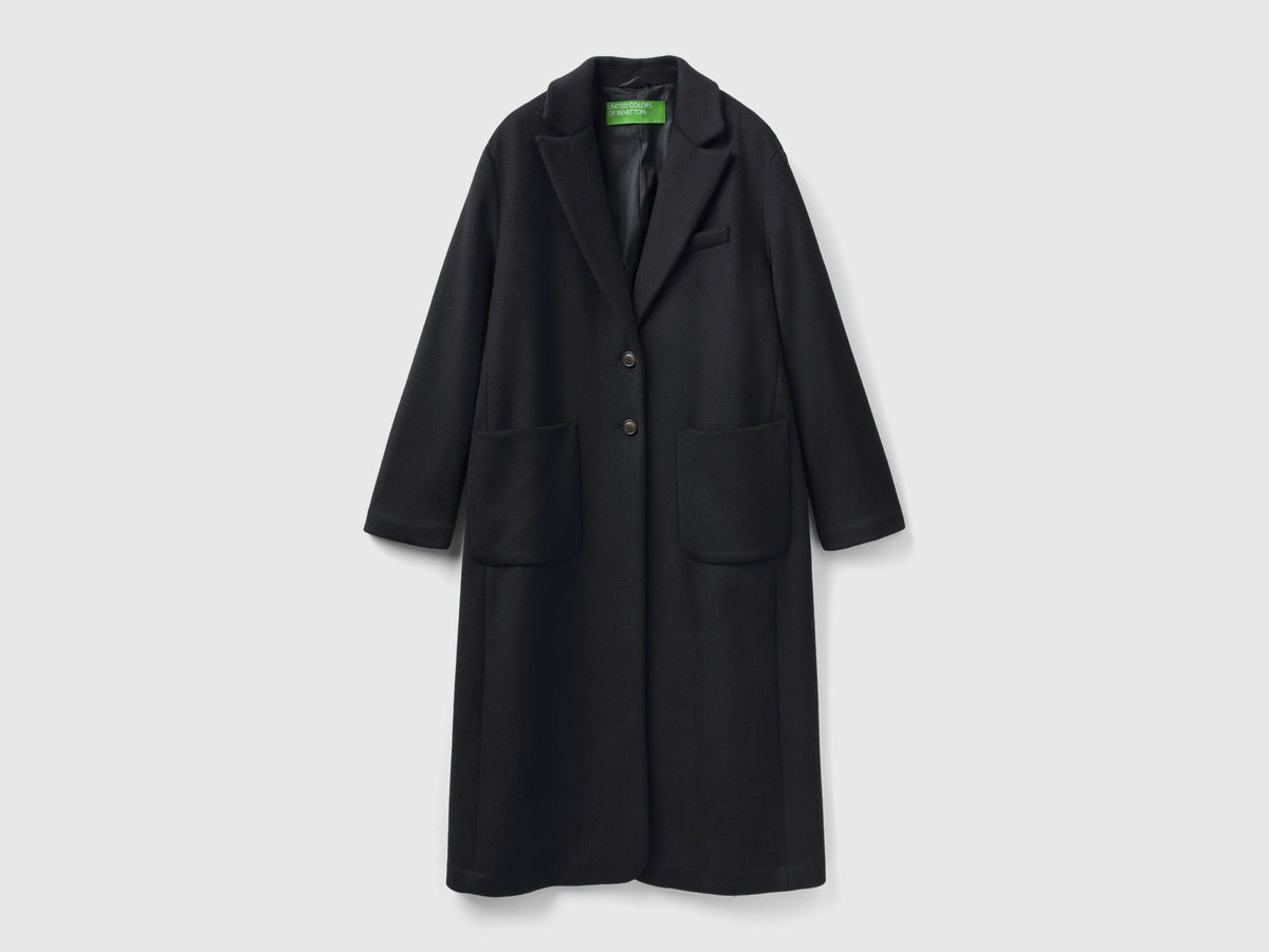 Cappotto midi in misto lana Shetland