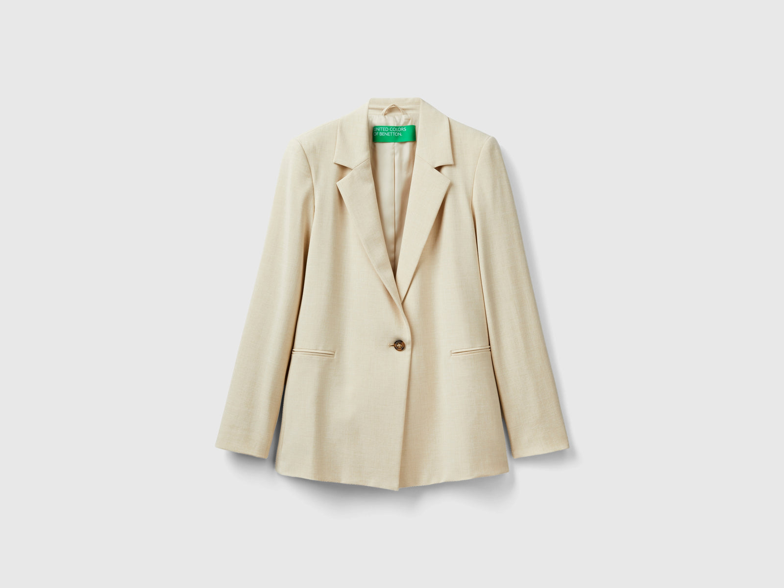 Blazer de mezcla de viscosa elástica da donna beige | Benetton Outlet