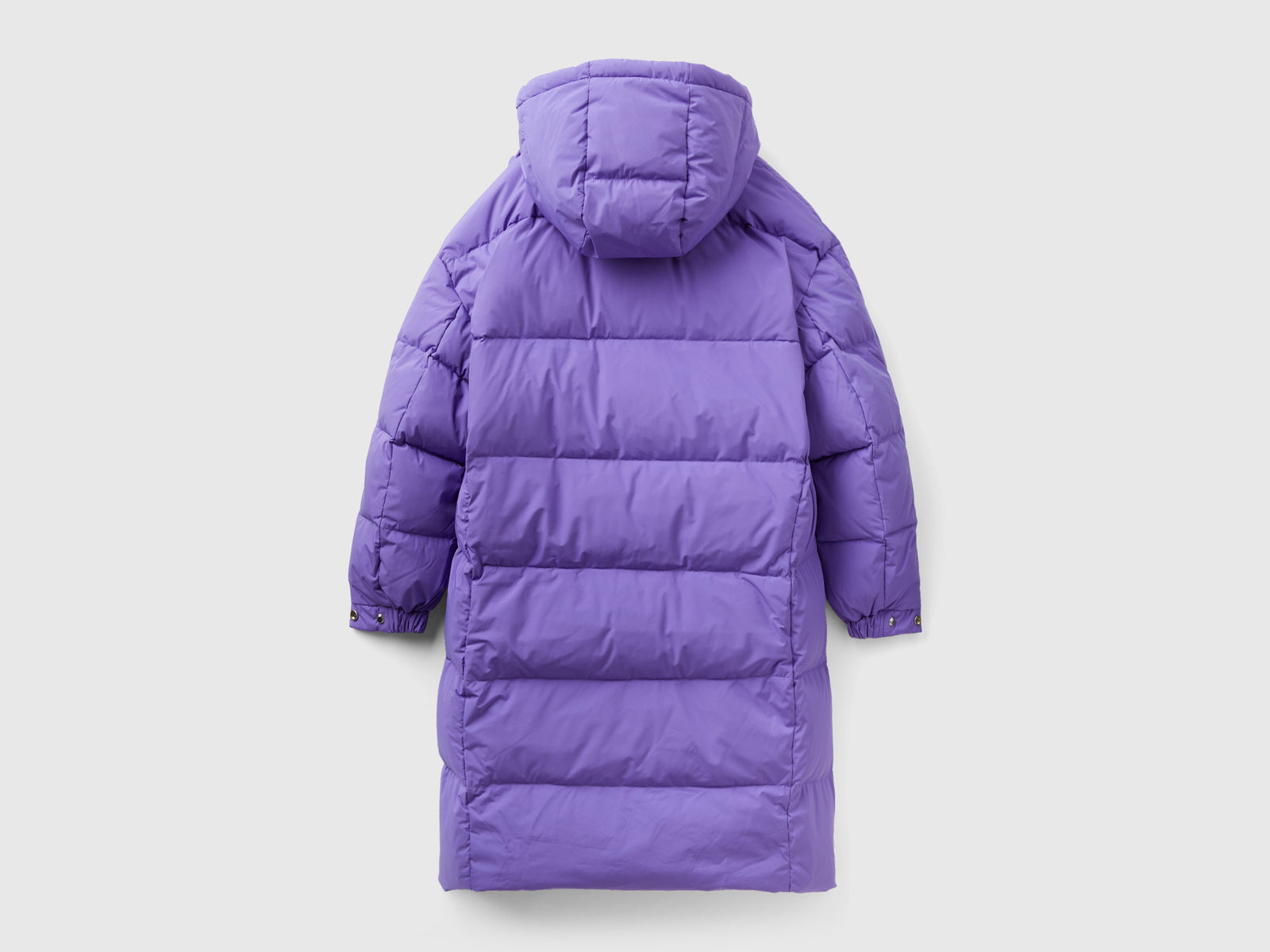 Piumino lungo con cappuccio staccabile da donna viola 2 | Benetton Outlet