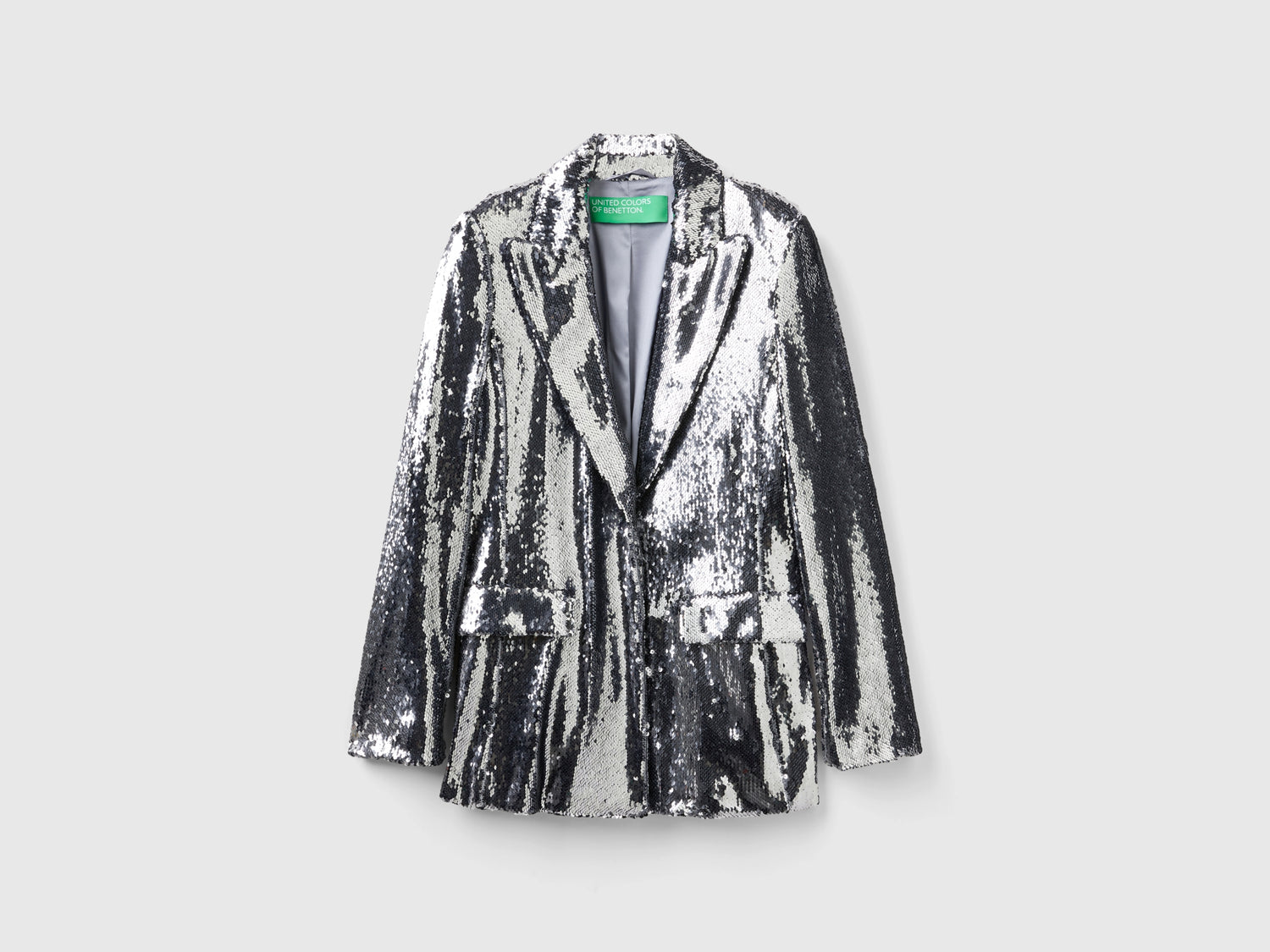 Sequined blazer da donna argento | Benetton Outlet