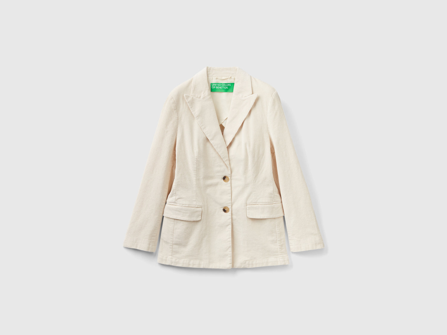 Giacca in velluto a costine da donna bianco panna | Benetton Outlet