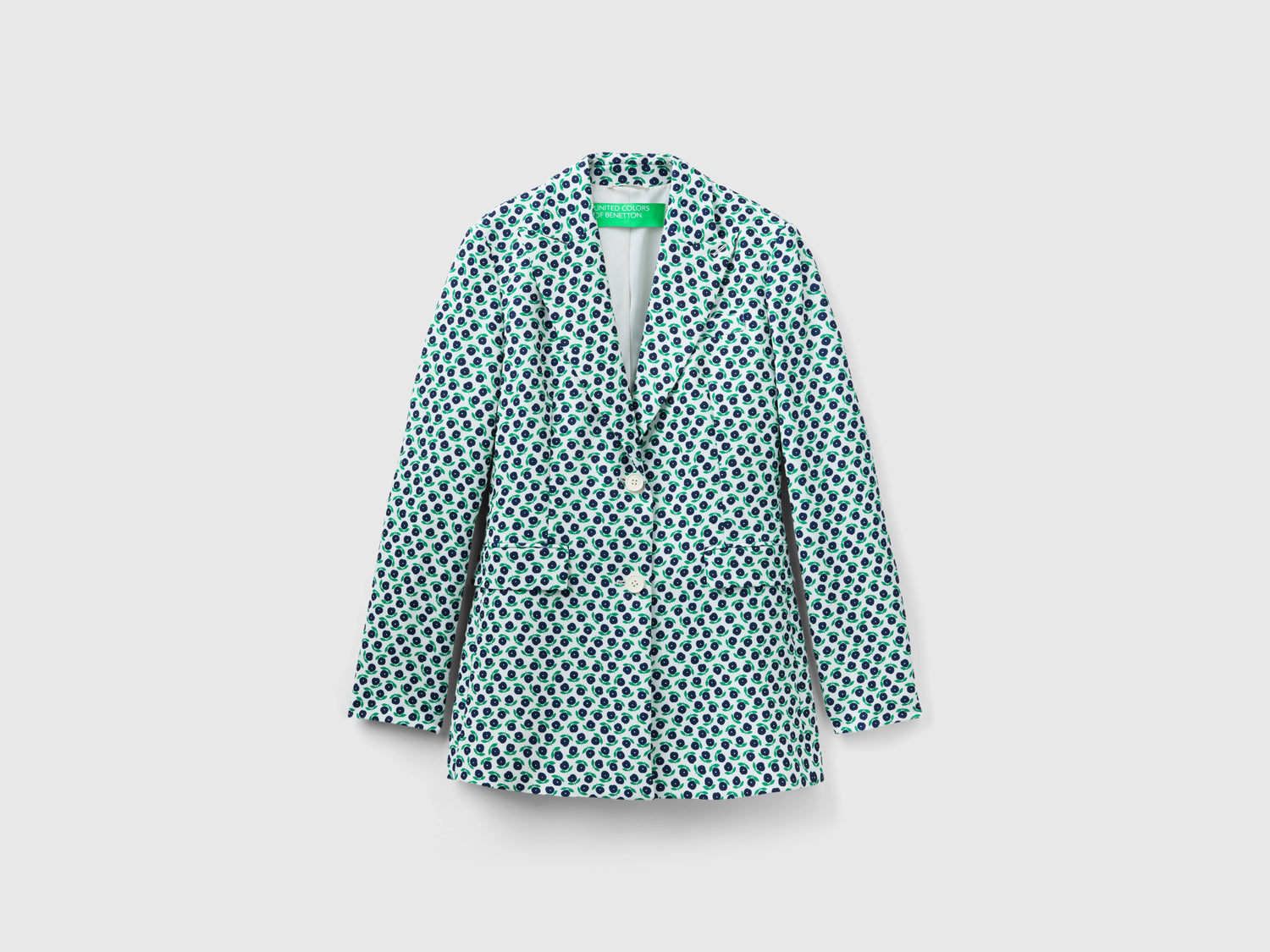 Giacca con stampa fiori da donna bianco | Benetton Outlet