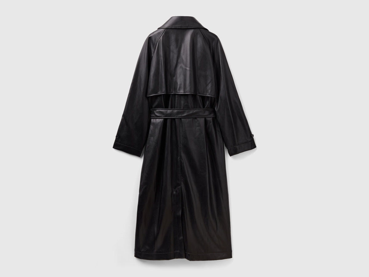 Gabardina midi de tejido revestido