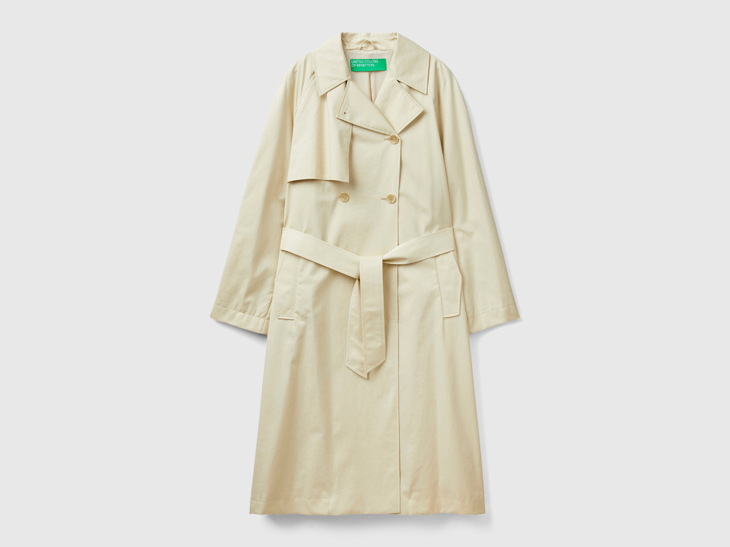 Trench midi doppiopetto da donna beige | Benetton Outlet