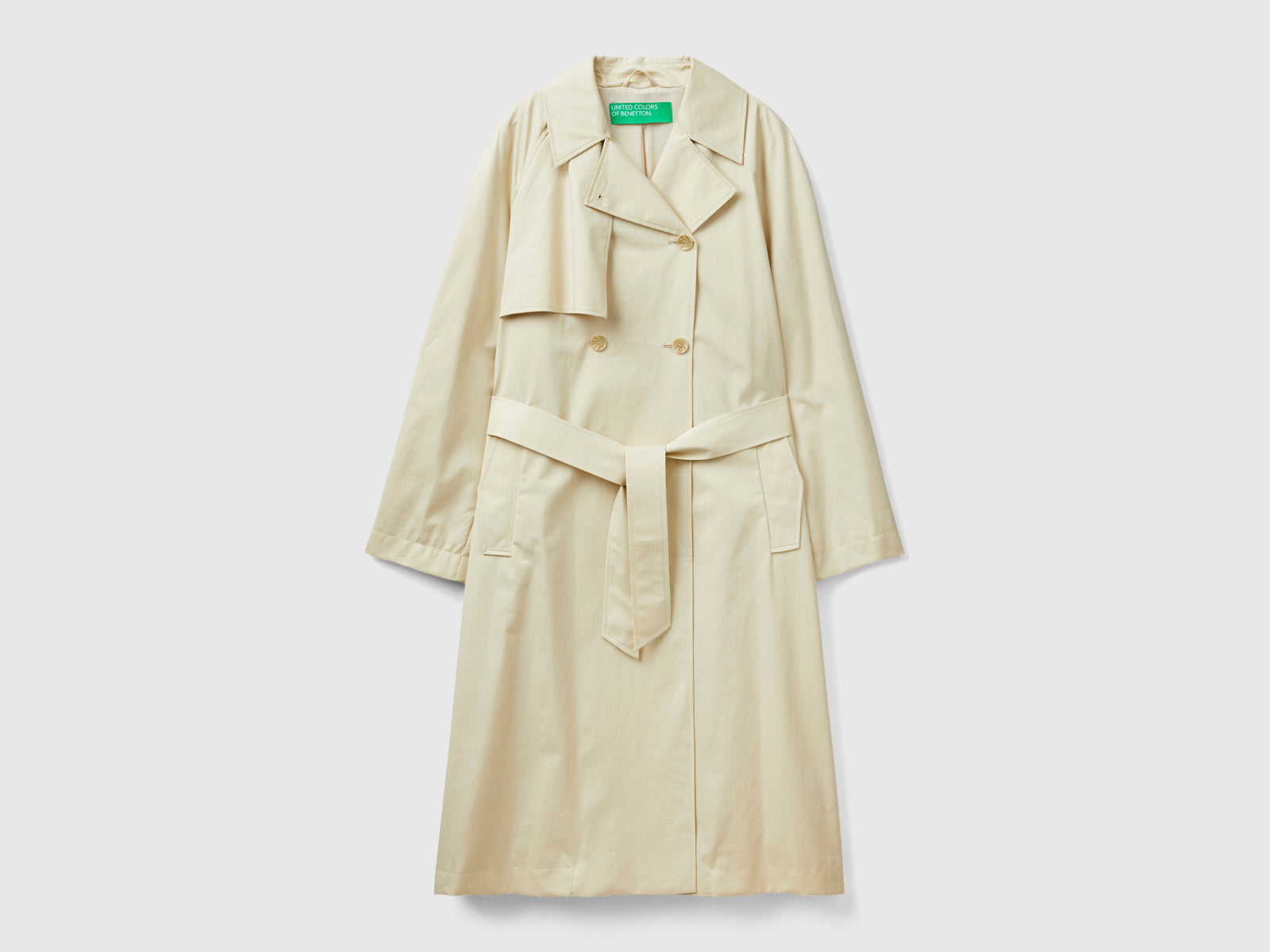 Trench midi doppiopetto da donna beige | Benetton Outlet