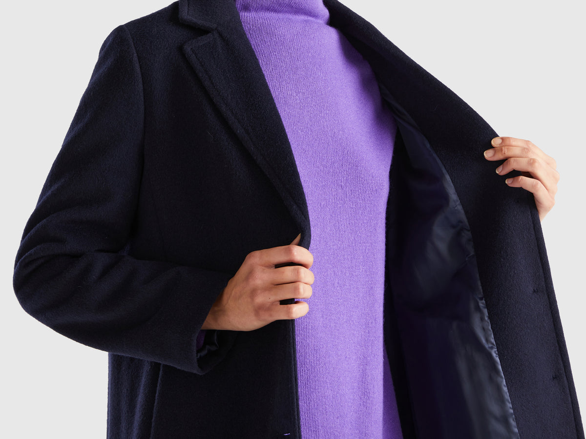 Cappotto corto in panno misto lana
