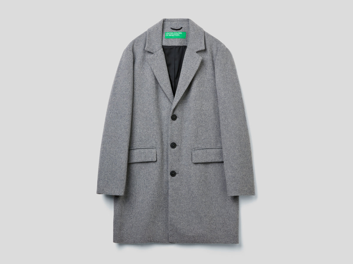 Cappotto foderato in misto lana