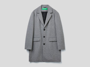 Cappotto foderato in misto lana