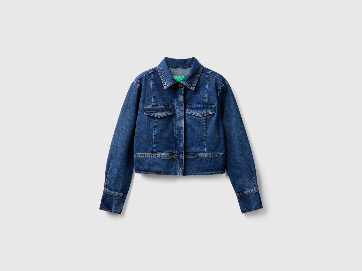 Giacca di jeans boxy fit da donna blu scuro | Benetton Outlet
