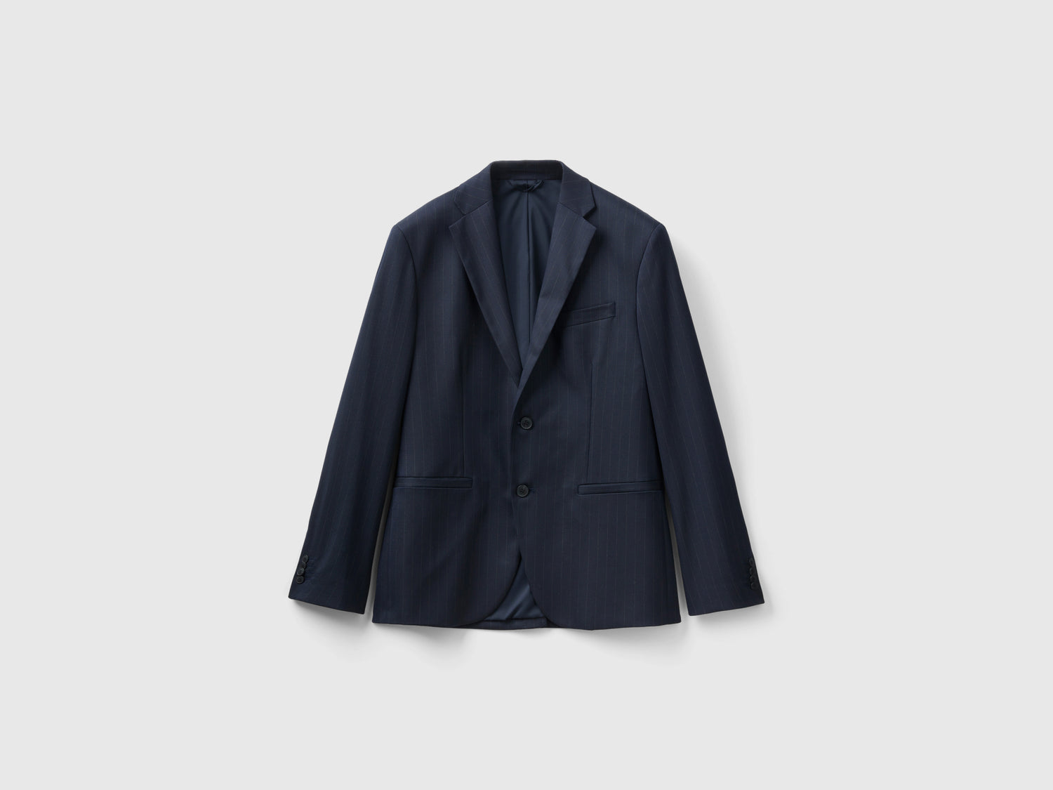 Blazer effetto gessato da uomo blu scuro | Benetton Outlet