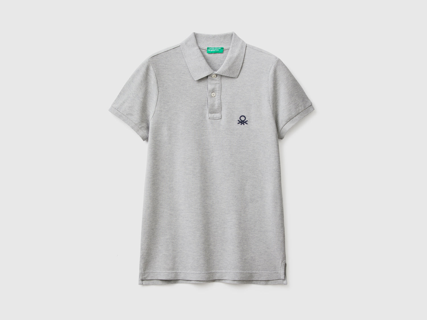 Polo jaspeado de corte entallado da uomo grigio chiaro | Benetton Outlet