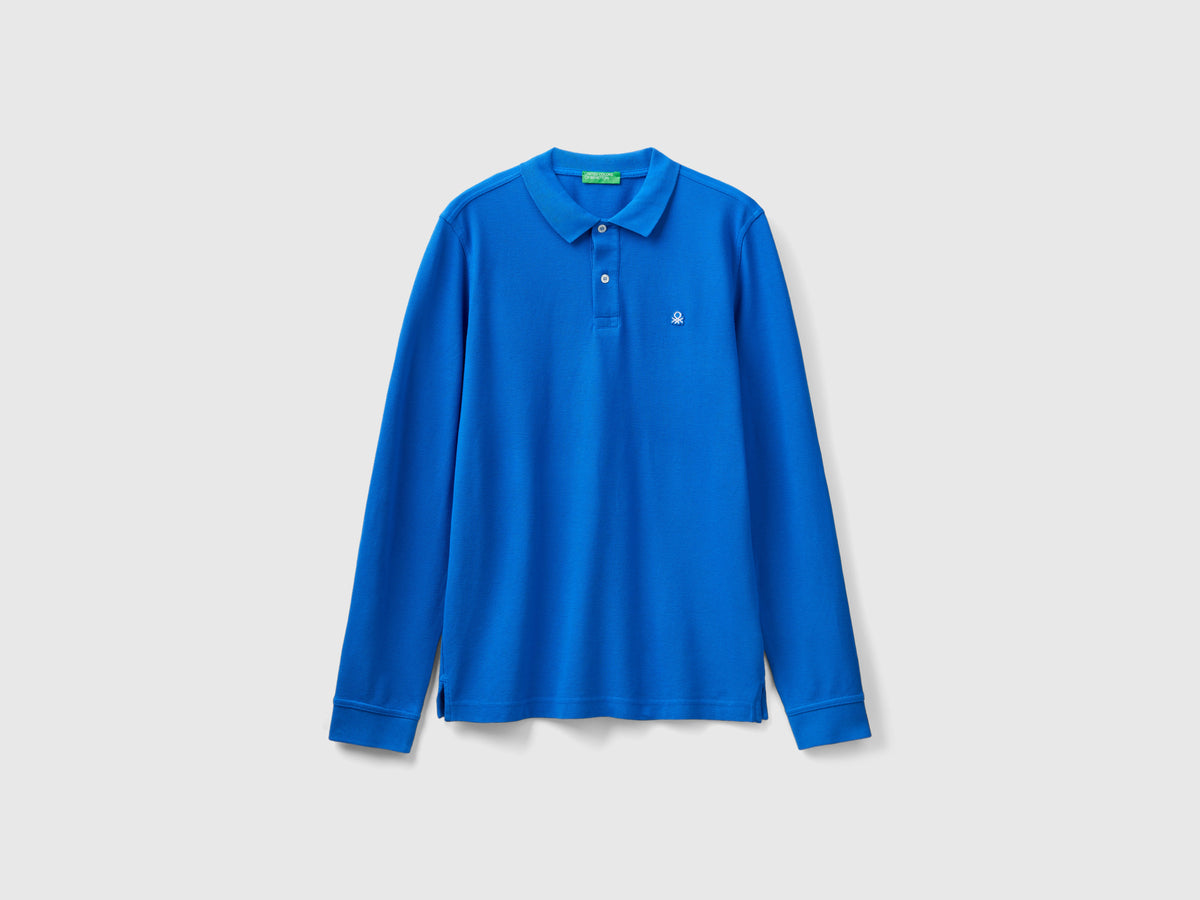 Cotone Polo Benetton Polo Manica Lunga 100% Cotton Long