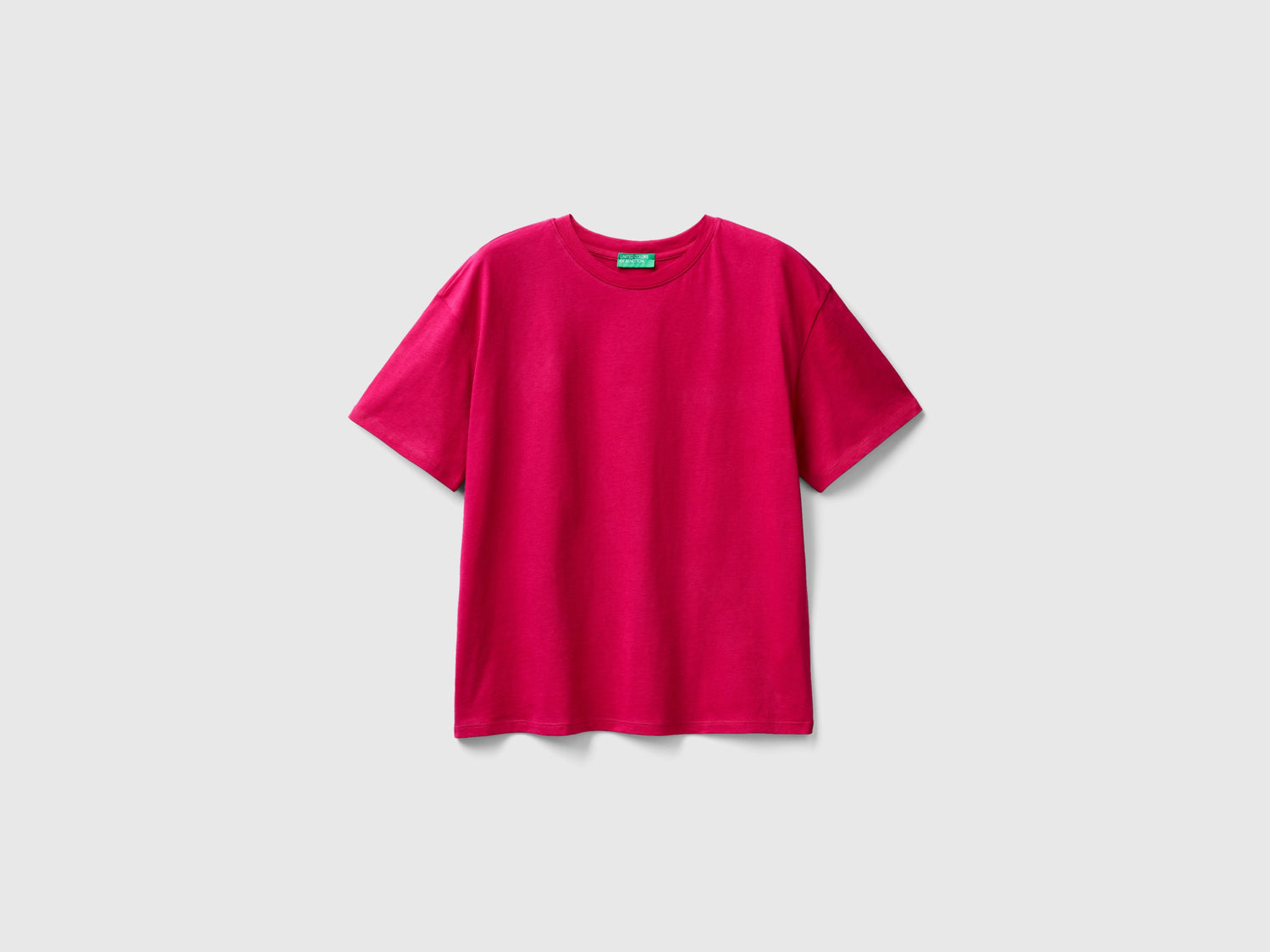 Maglietta manica corta 100% cotone da donna ciclamino | Benetton Outlet