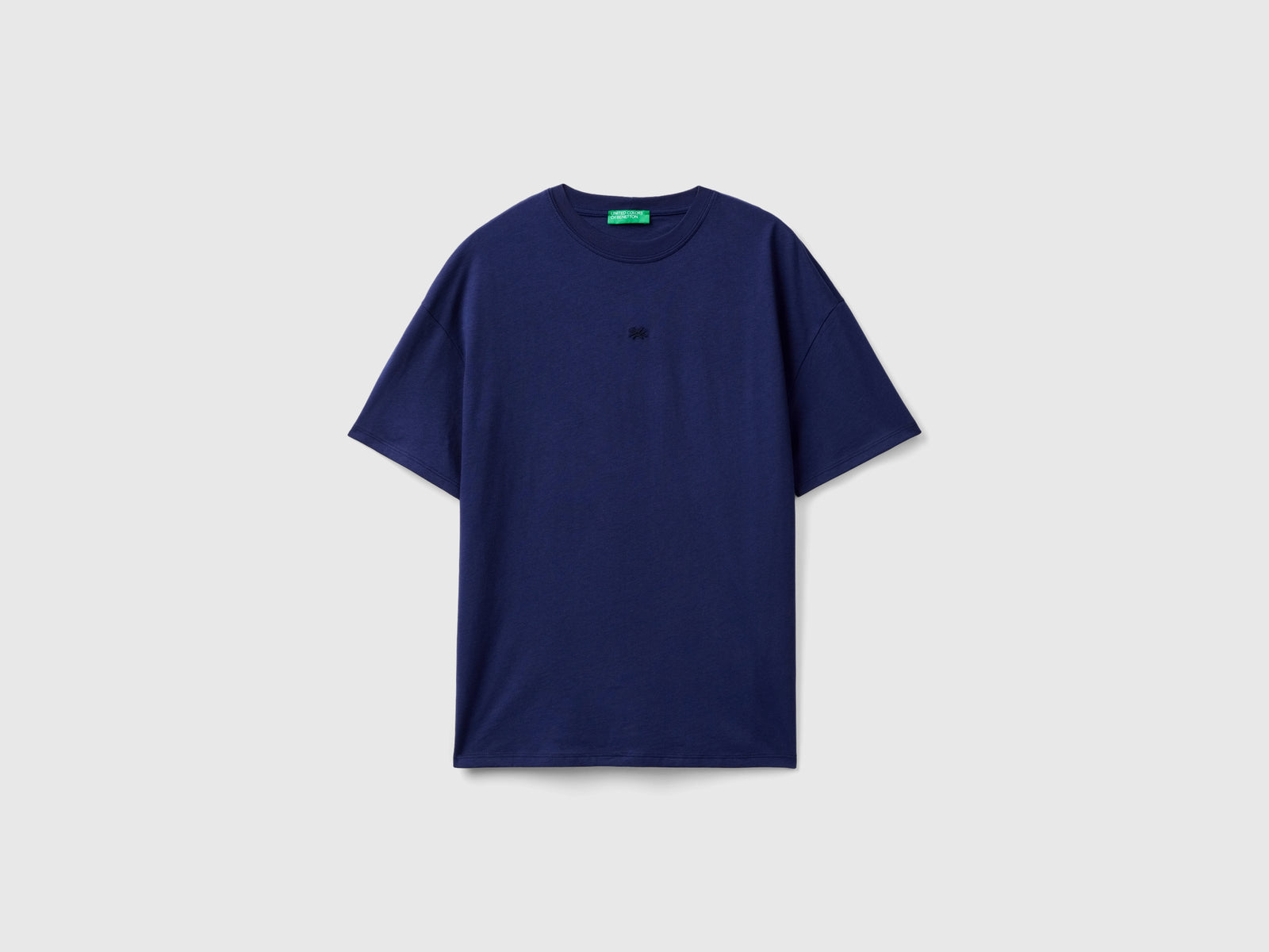 Maglietta con ricamo logo da donna blu scuro | Benetton Outlet