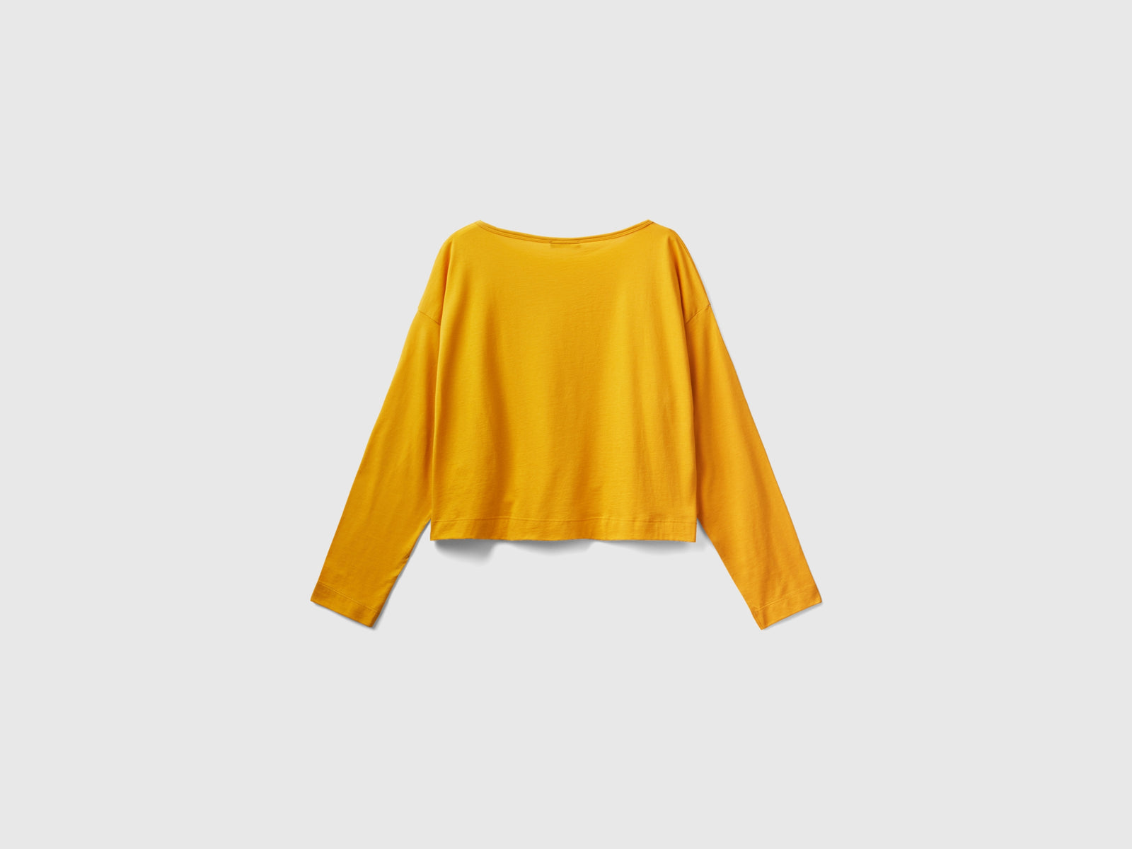 T-shirt ocra in cotone a fibra lunga da donna giallo 2 | Benetton Outlet