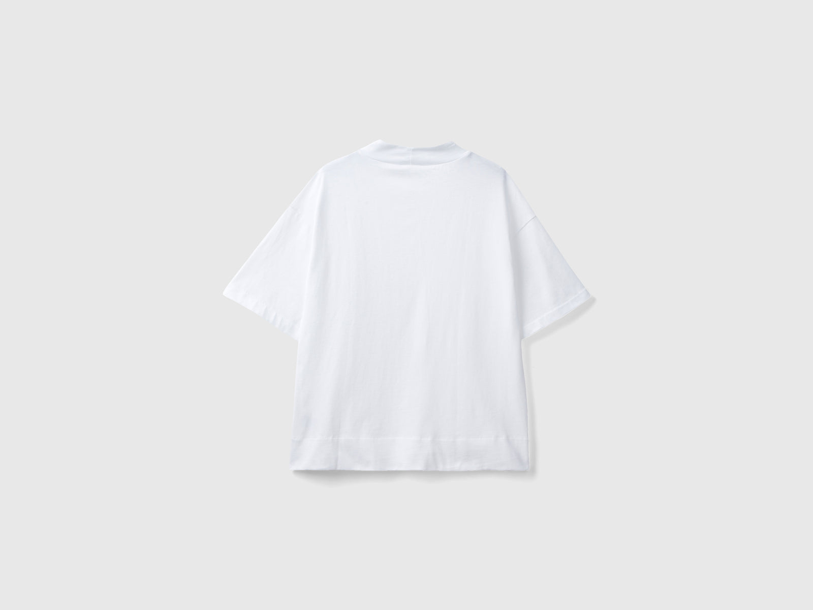 T-shirt con collo a fascetta da donna bianco 2 | Benetton Outlet