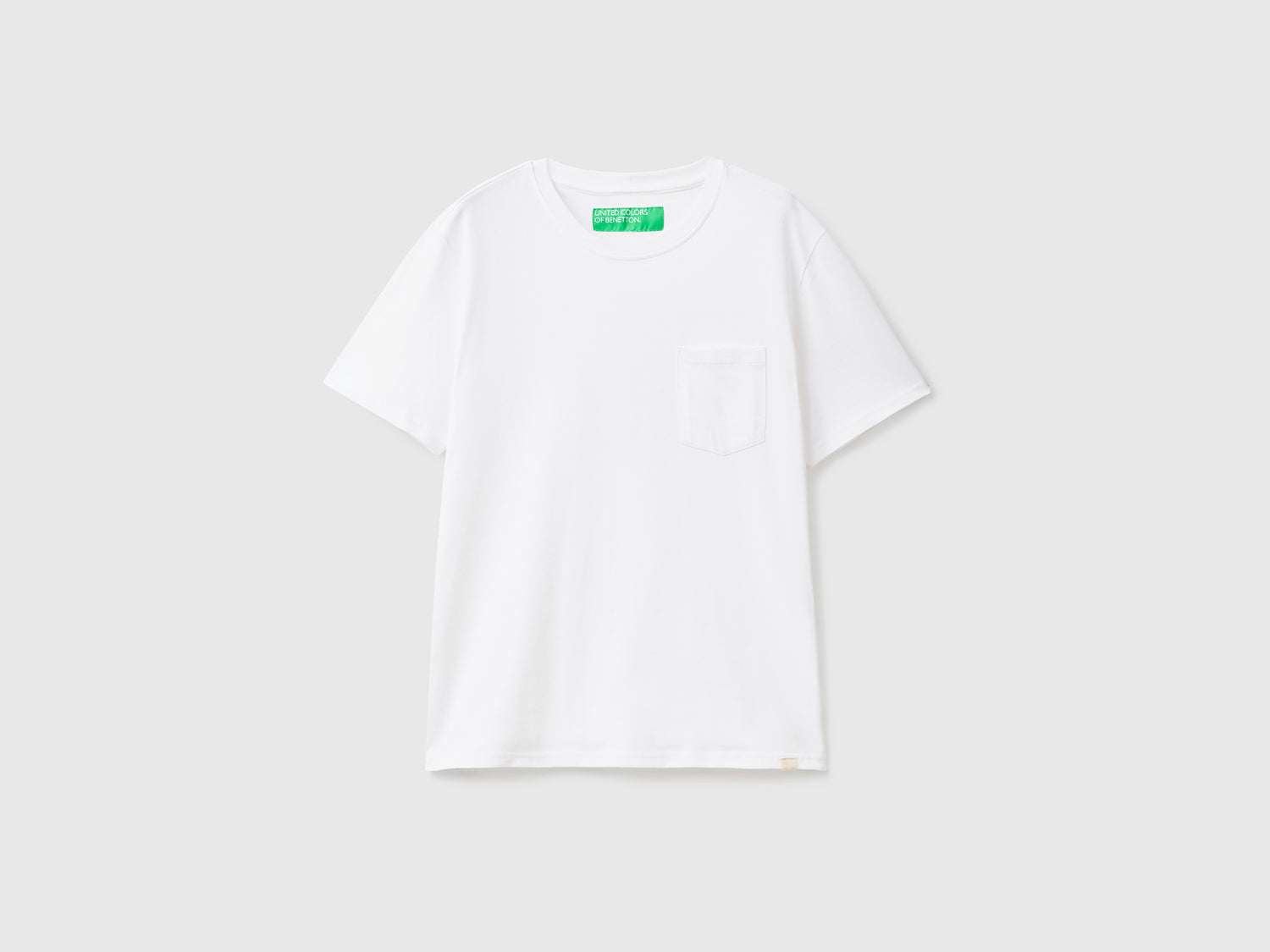 T-shirt 100% cotone con taschino da uomo bianco | Benetton Outlet