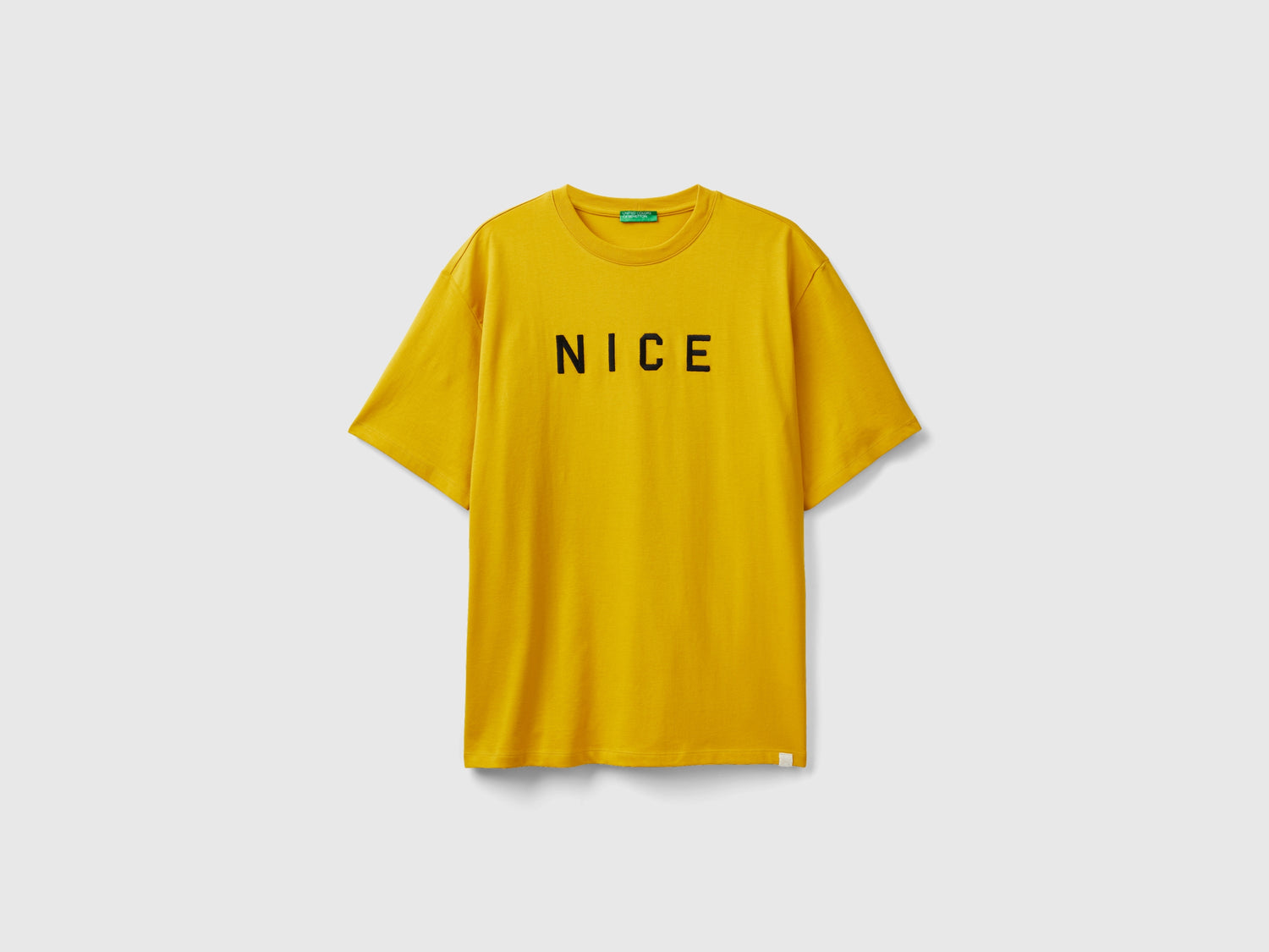 T-shirt con stampa slogan da uomo giallo | Benetton Outlet