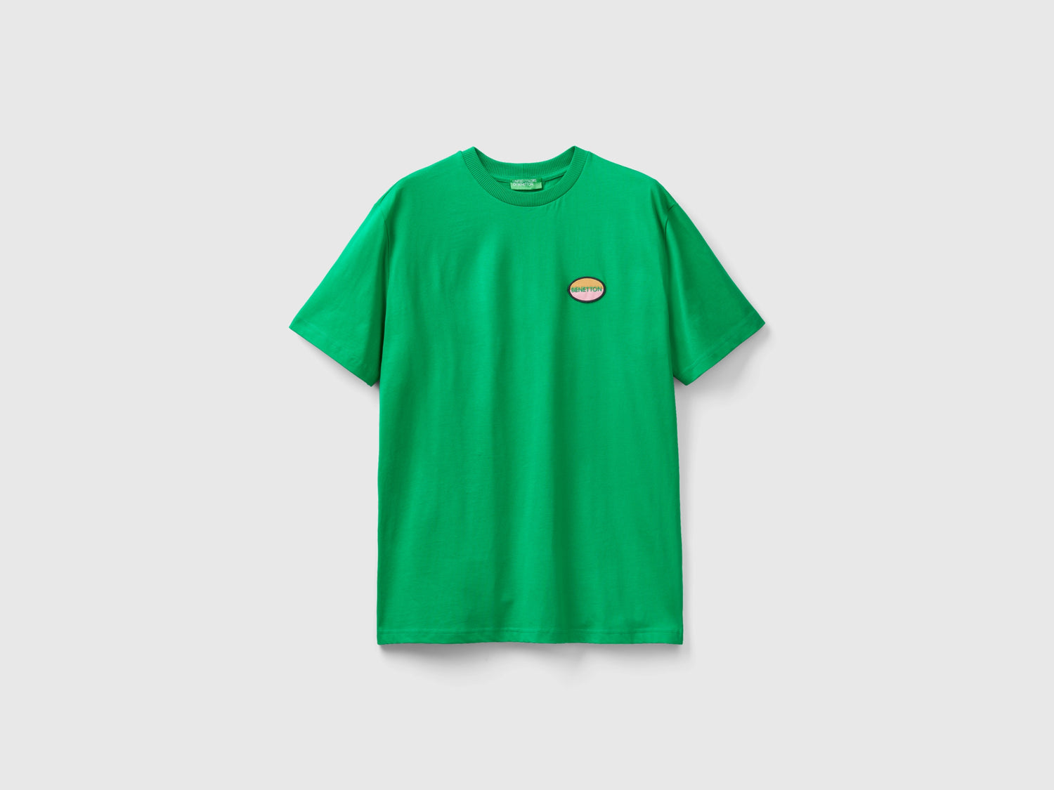 T-shirt con patch da uomo verde | Benetton Outlet