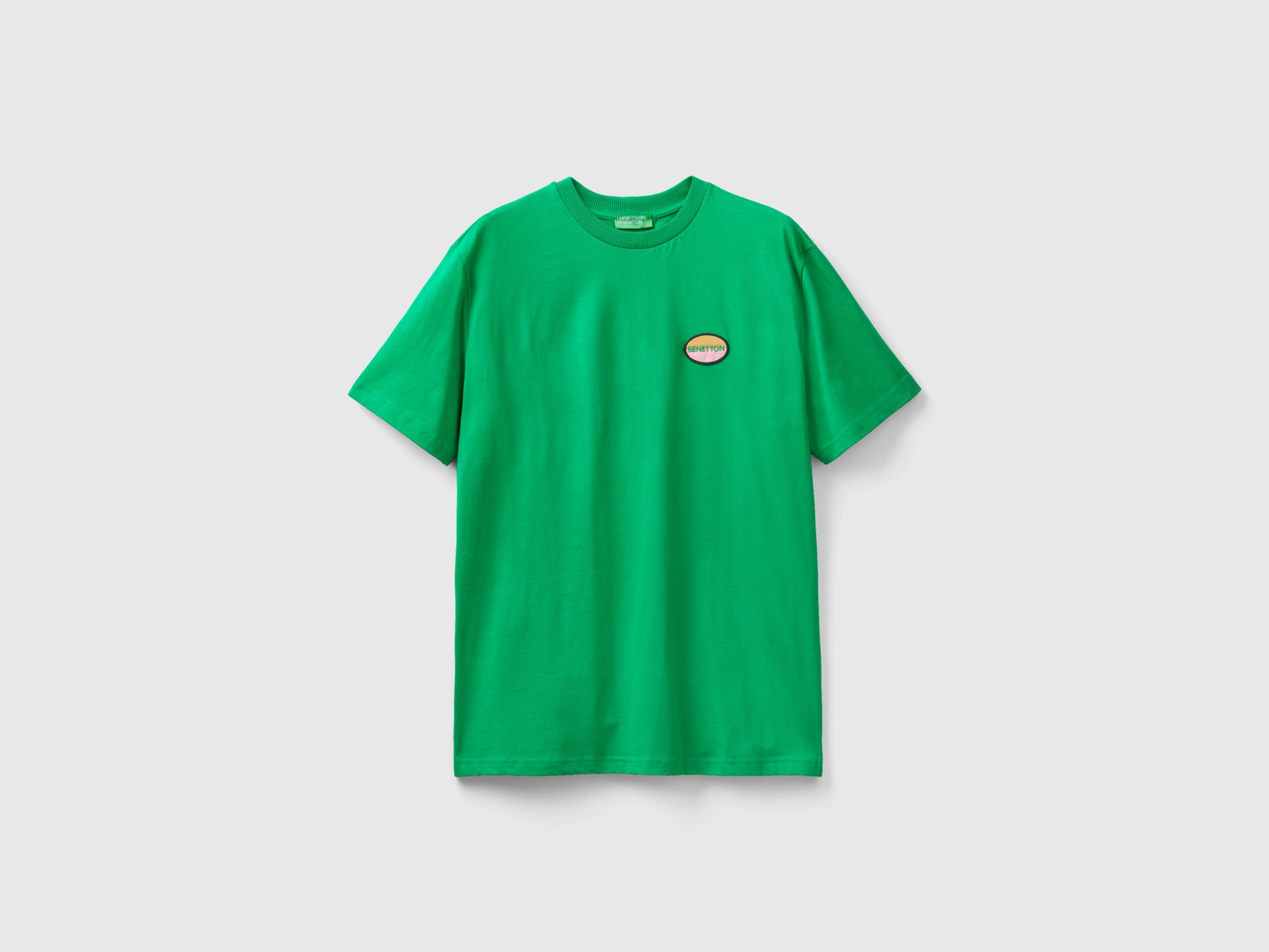 T-shirt con patch da uomo verde | Benetton Outlet