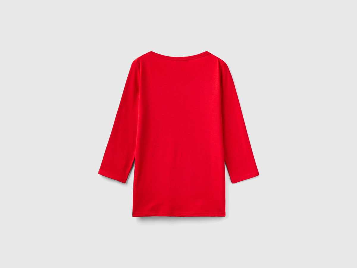T-shirt con scollo a barchetta 100% cotone