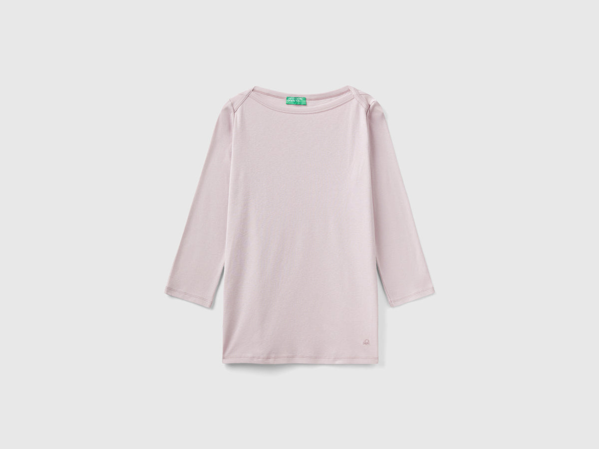 T-shirt con scollo a barchetta 100% cotone