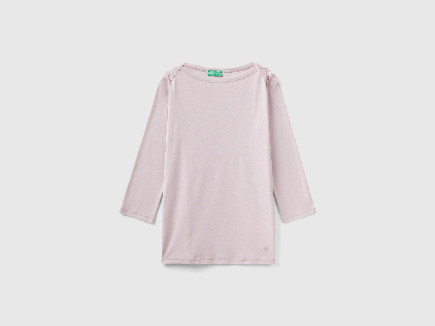 T-shirt con scollo a barchetta 100% cotone da donna lilla | Benetton Outlet