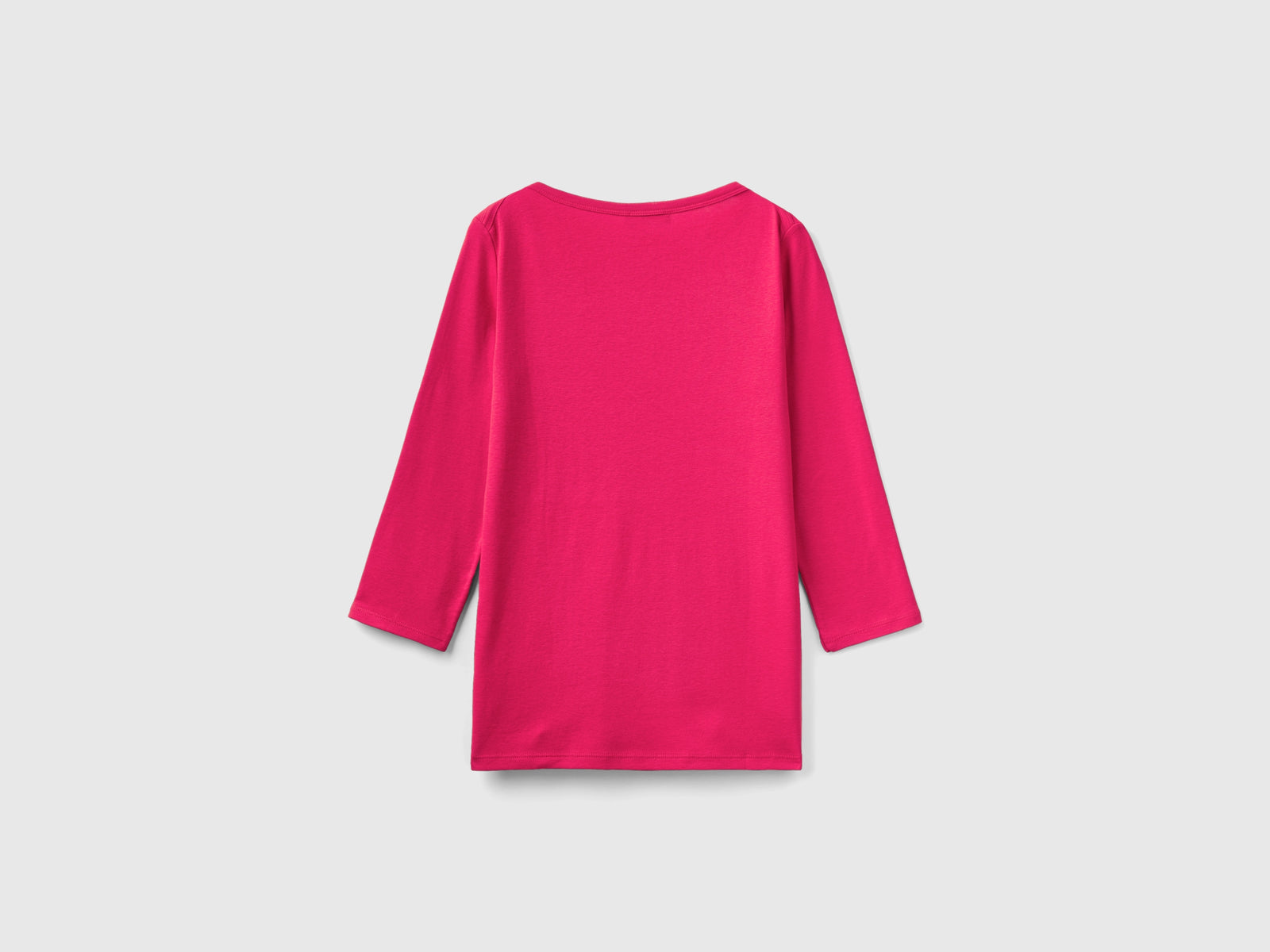 T-shirt con scollo a barchetta 100% cotone da donna ciclamino 2 | Benetton Outlet
