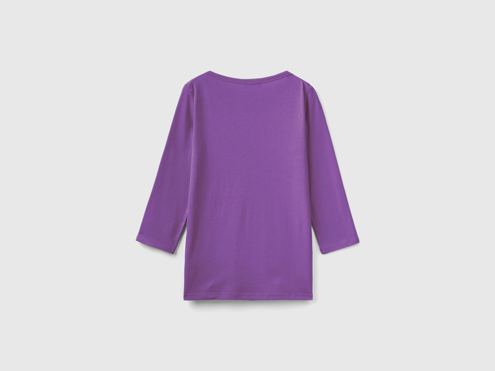 T-shirt con scollo a barchetta 100% cotone da donna viola 2 | Benetton Outlet