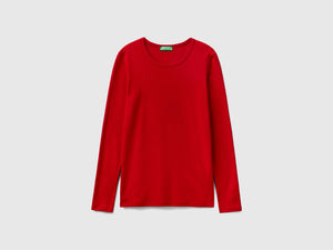 T-shirt a manica lunga in puro cotone