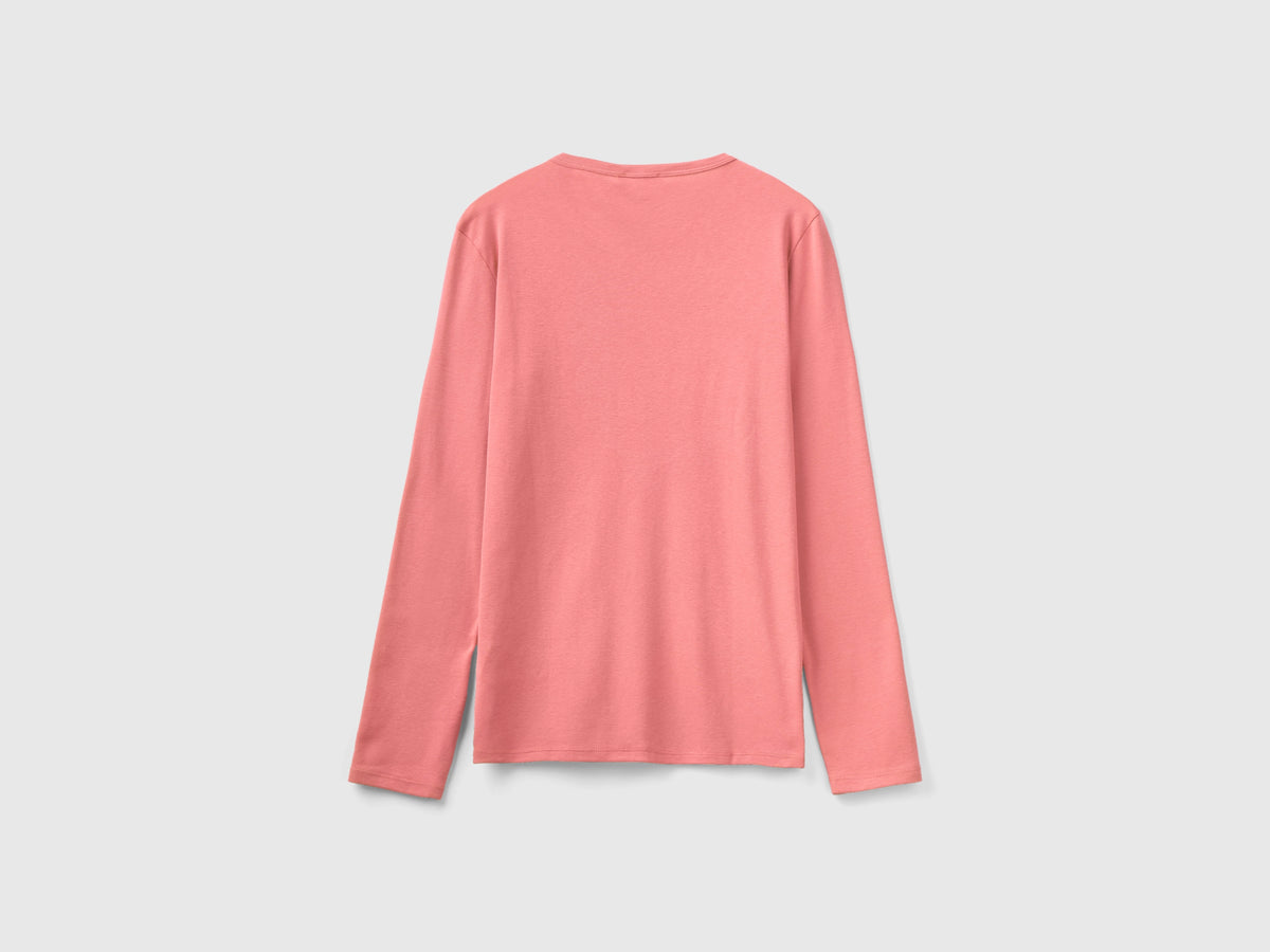 T-shirt a manica lunga in puro cotone