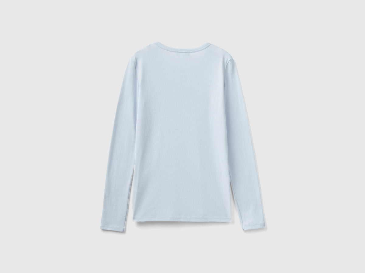 T-shirt a manica lunga in puro cotone