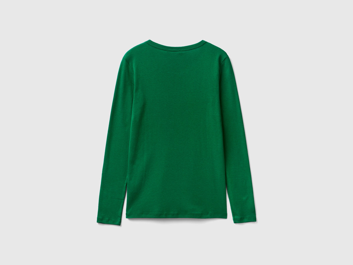 T-shirt a manica lunga in puro cotone