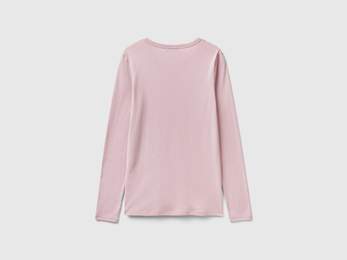 T-shirt a manica lunga in puro cotone