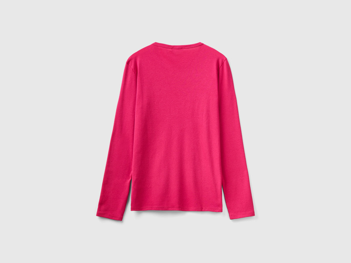 T-shirt a manica lunga in puro cotone