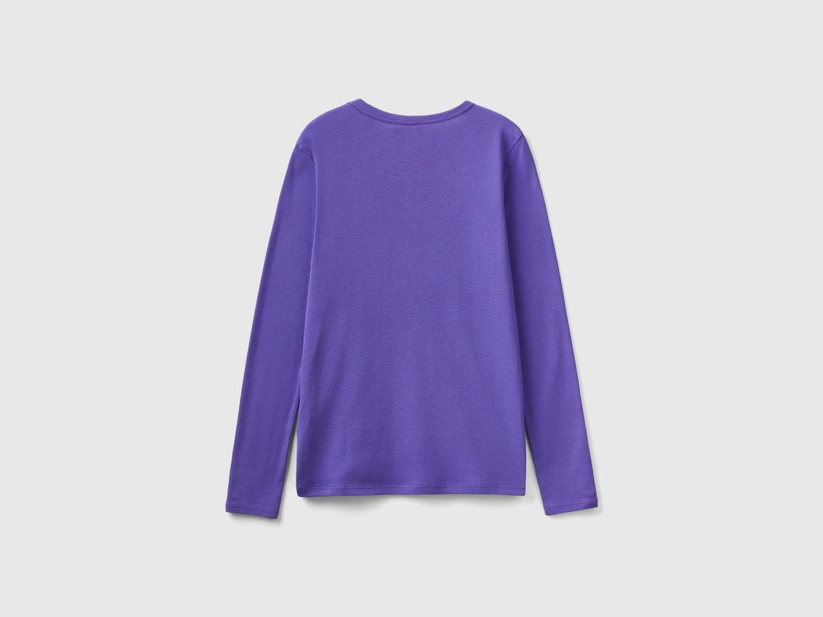 T-shirt a manica lunga in puro cotone