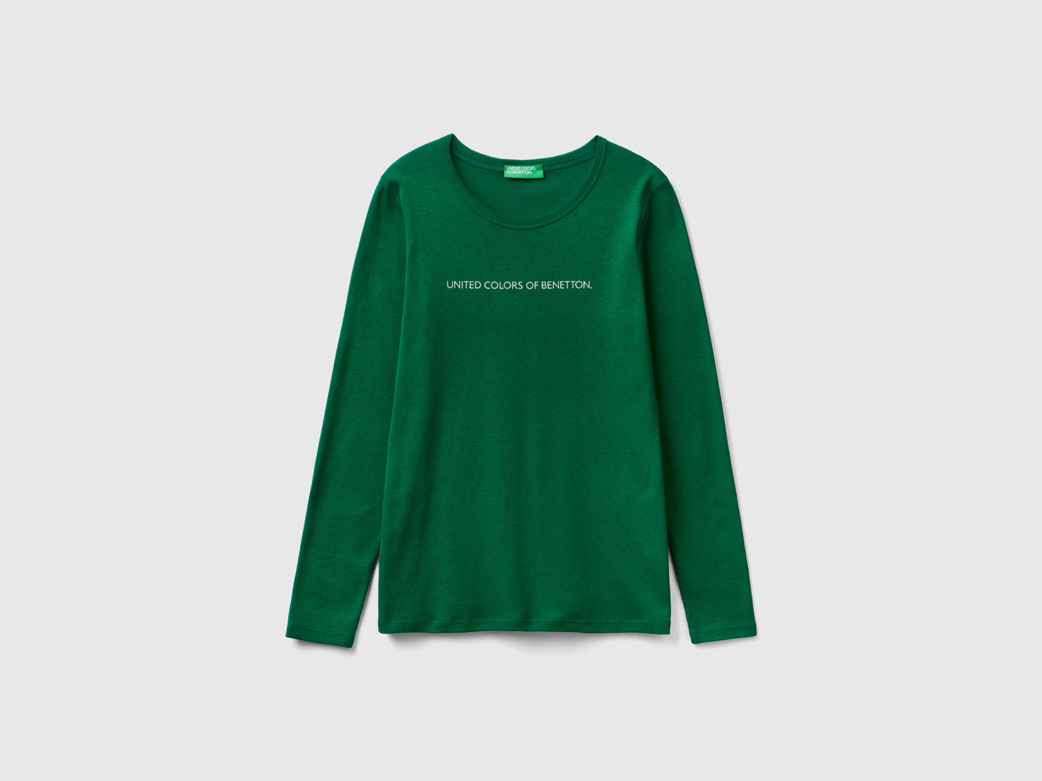 T-shirt scuro a manica lunga da donna verde | Benetton Outlet