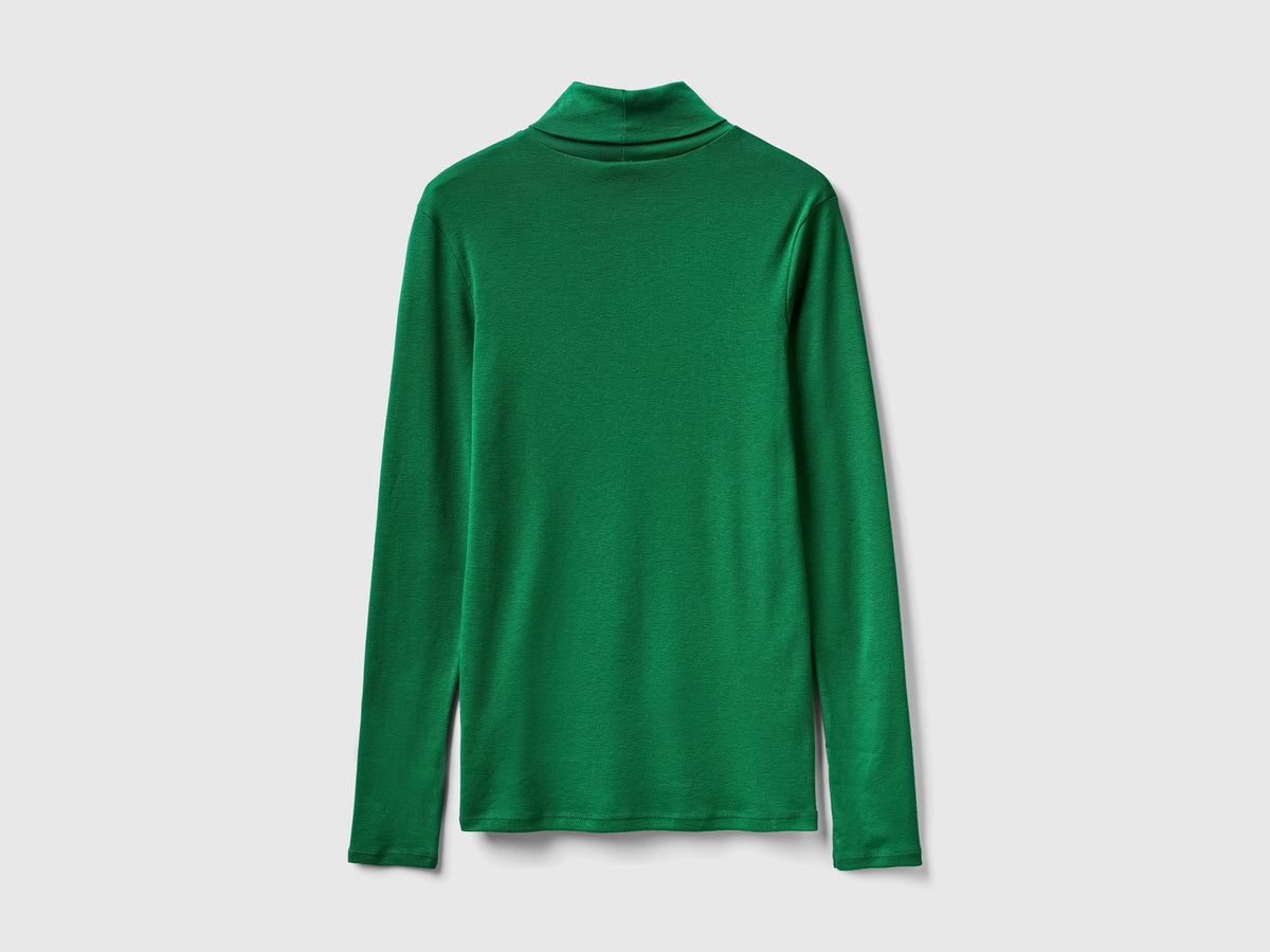 T-shirt a manica lunga con collo alto