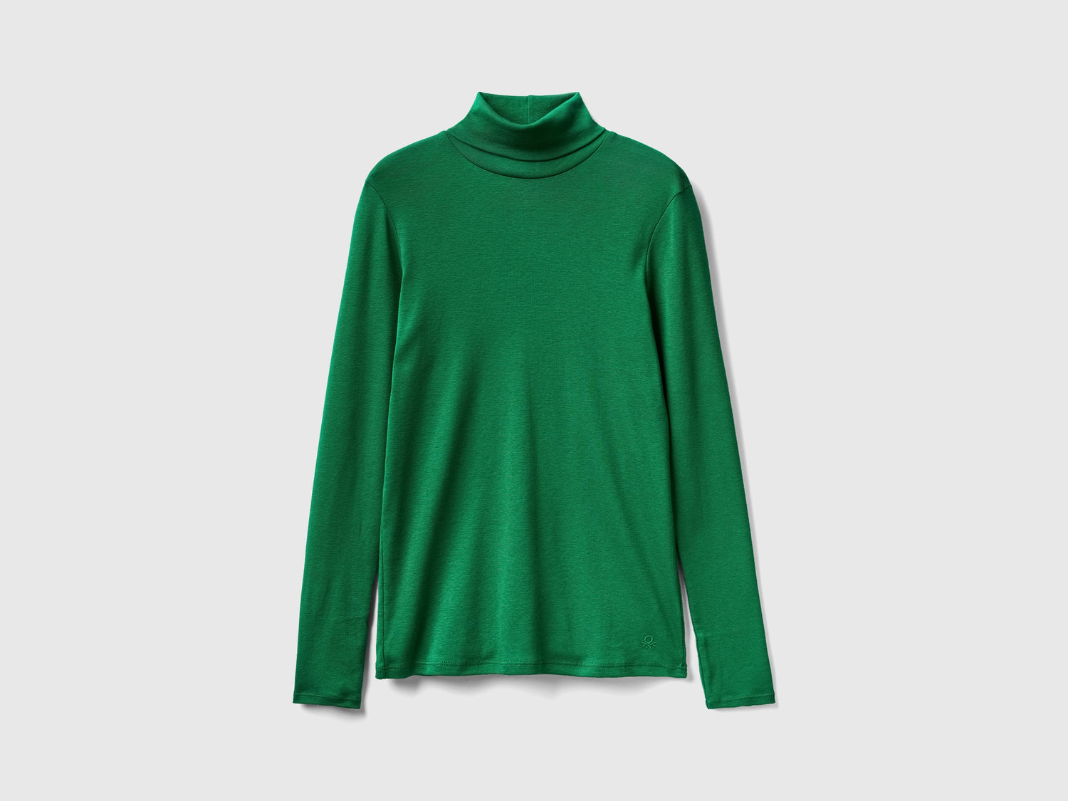 T-shirt a manica lunga con collo alto da donna verde | Benetton Outlet