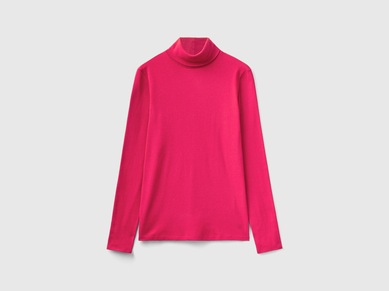 T-shirt a manica lunga con collo alto da donna ciclamino | Benetton Outlet