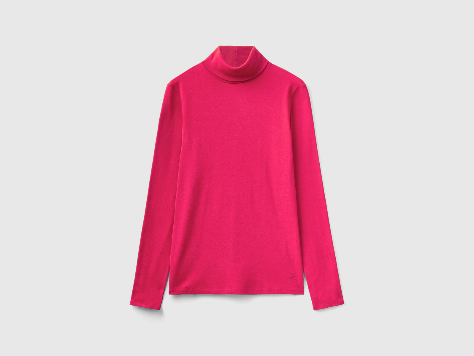 T-shirt a manica lunga con collo alto da donna ciclamino | Benetton Outlet