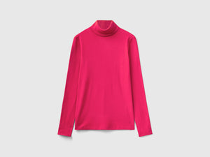 T-shirt a manica lunga con collo alto