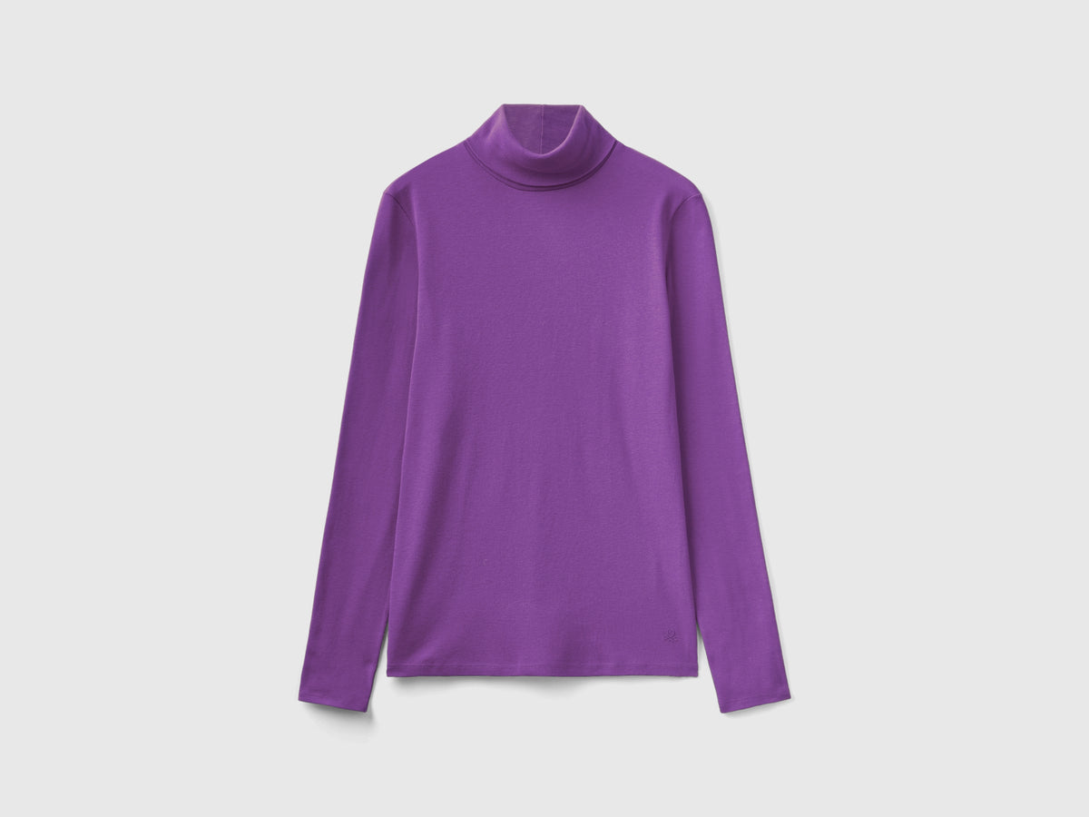 T-shirt a manica lunga con collo alto