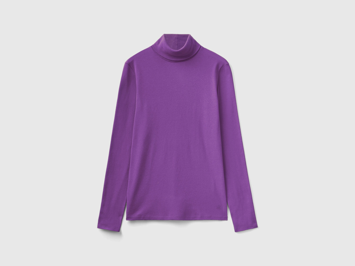 T-shirt a manica lunga con collo alto da donna viola | Benetton Outlet