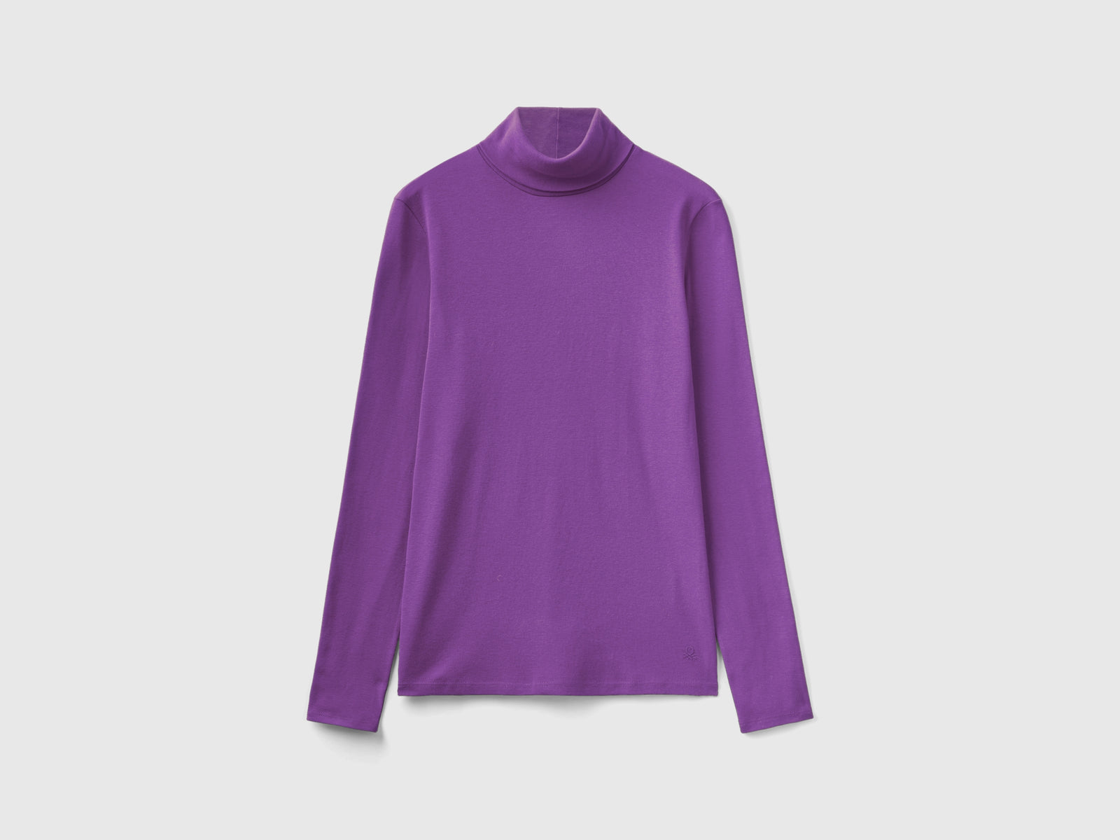 T-shirt a manica lunga con collo alto da donna viola | Benetton Outlet