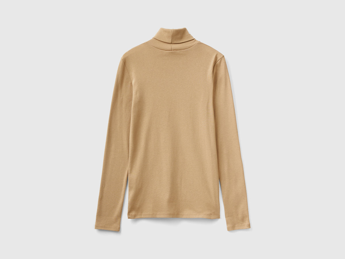 T-shirt a manica lunga con collo alto